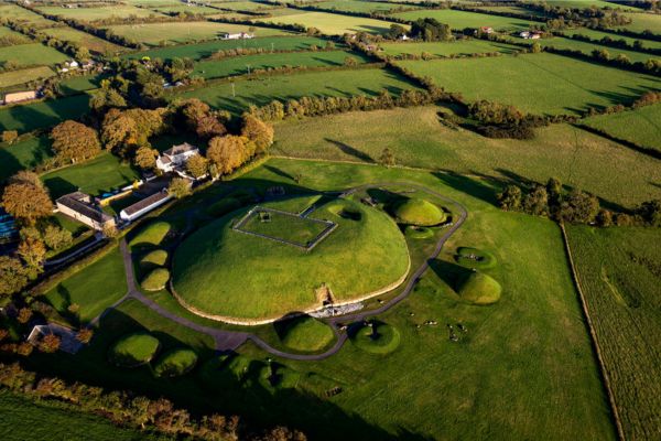 Newgrange, a prehistoric passage tomb located on the UNESCO World Heritage Site of Brú na Bóinne in County Meath,